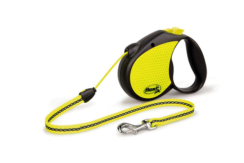 Lesa pentru caini Flexi Neon reflectorizanta cu snur M 5M